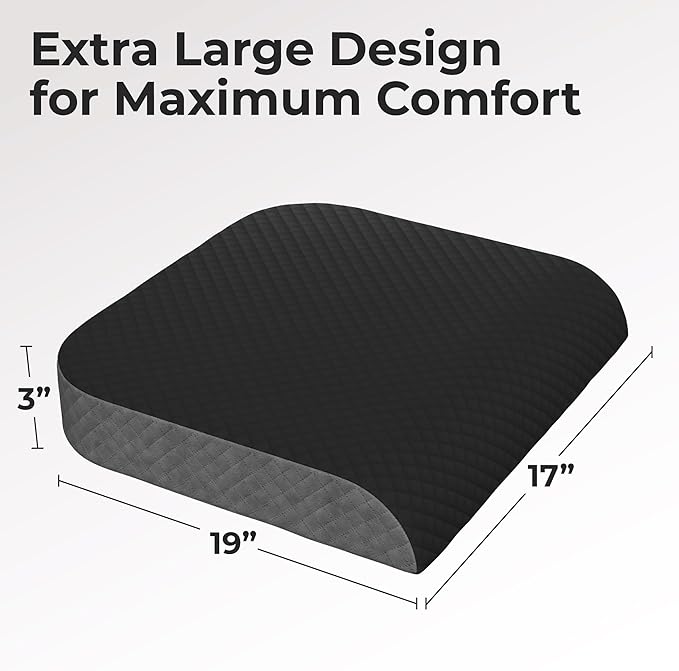 Kölbs Extra Large Seat Cushion, Stylish Plush Velvet Cover, X-Large Memory Foam