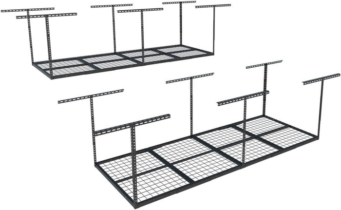 FLEXIMOUNTS 3x8 Overhead Garage Storage Rack, Adjustable Storage Organization (2 Pack)