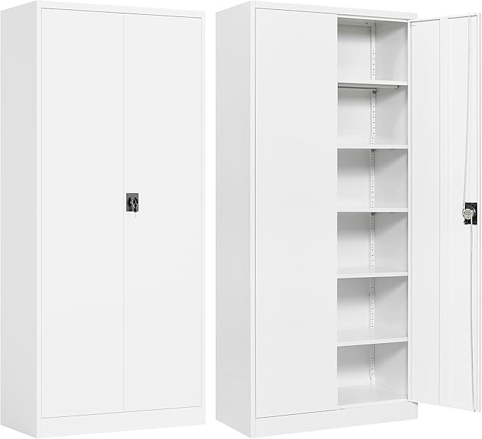 White Metal Storage Cabinet