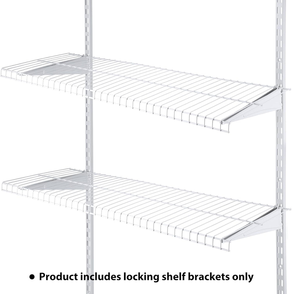 Wonderjune 12 Pcs Adjustable Locking Shelf Bracket 16 Inch Shelf Brackets Hea...