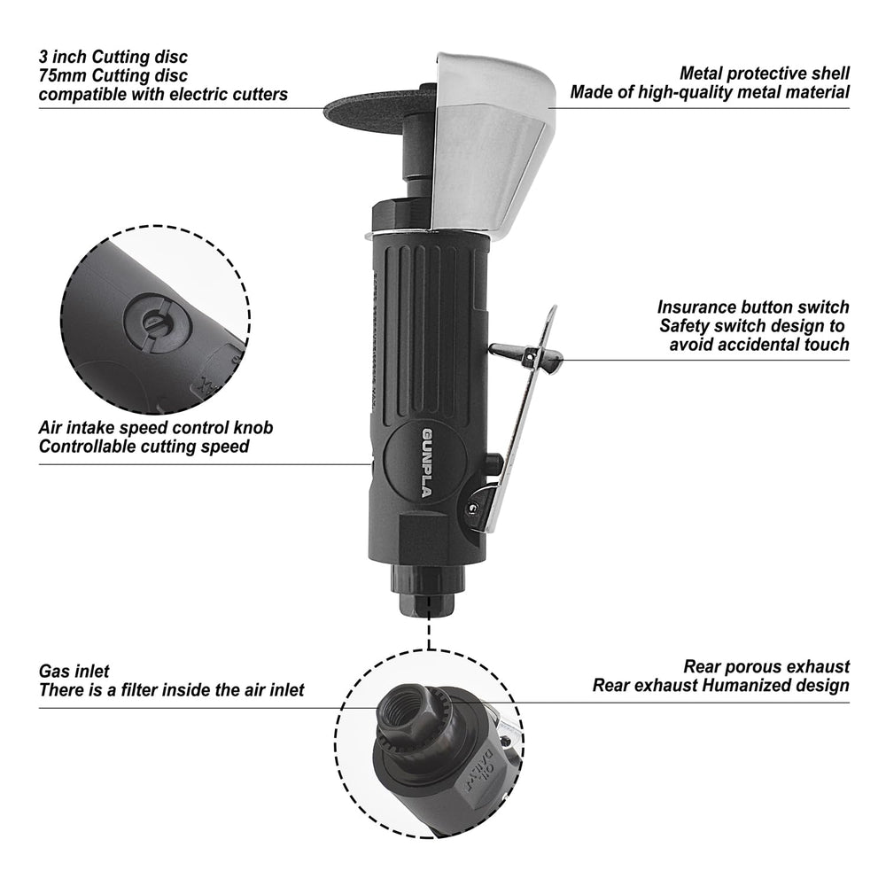 Air Cut Off Tool,Pneumatic Cut Off Tool with 6Pcs 3-inch Die Grinder Cut-Off ...