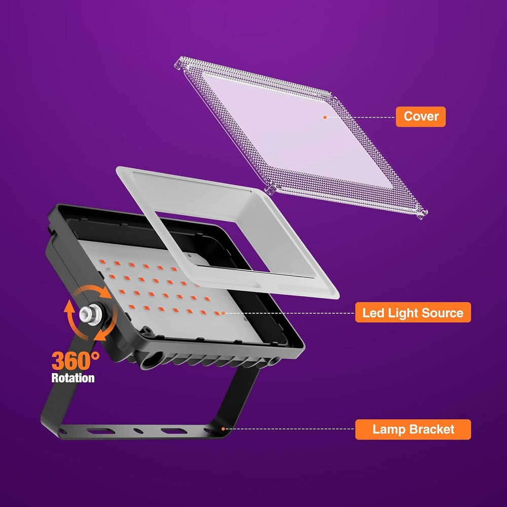Onforu Orange and Purple Halloween Lights, 30W Dusk to Dawn Floodlight 2 Pack...