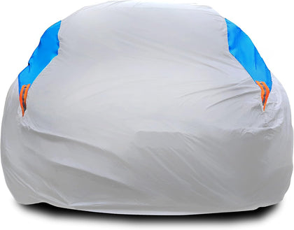 MORNYRAY Waterproof Car Cover All Weather Snowproof UV Protection Windproof Outdoor Full car Cover, Universal Fit for Sedan (Silvery, A6-Fit Sedan Length(207-216 inch)