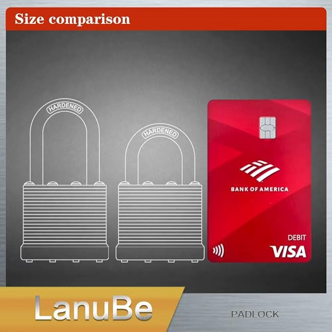 LanuBe Lock Laminated keyed Padlock, keyed Alike Locks, Long Shackle, Marked ...