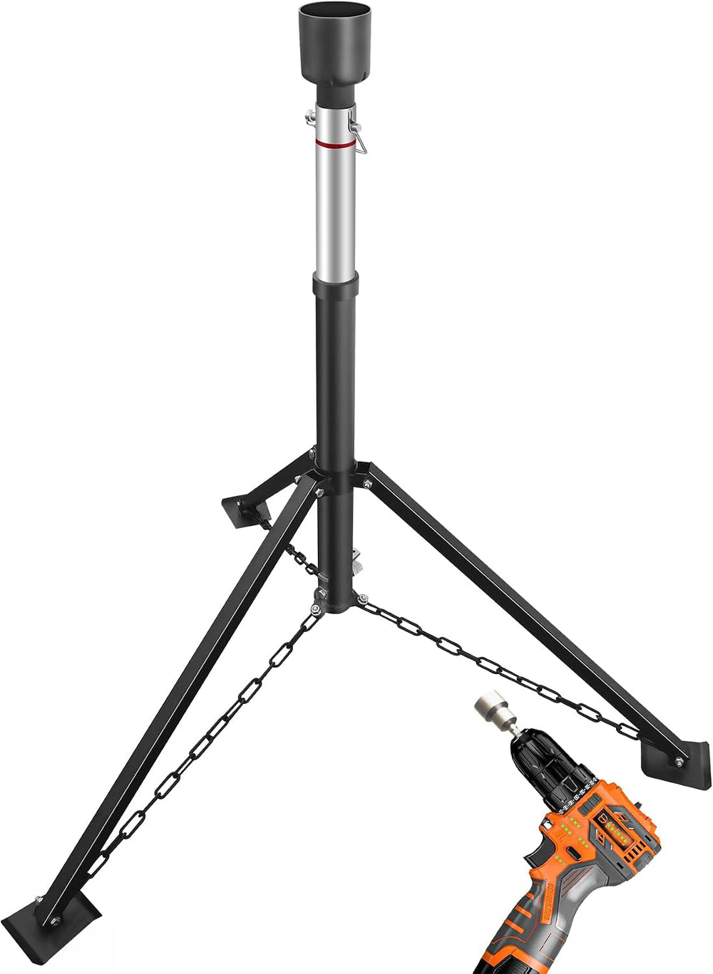 King Pin Tripod Stabilizer Jack for 5th Wheel Trailer Rv, (Allow Drill Adjust...