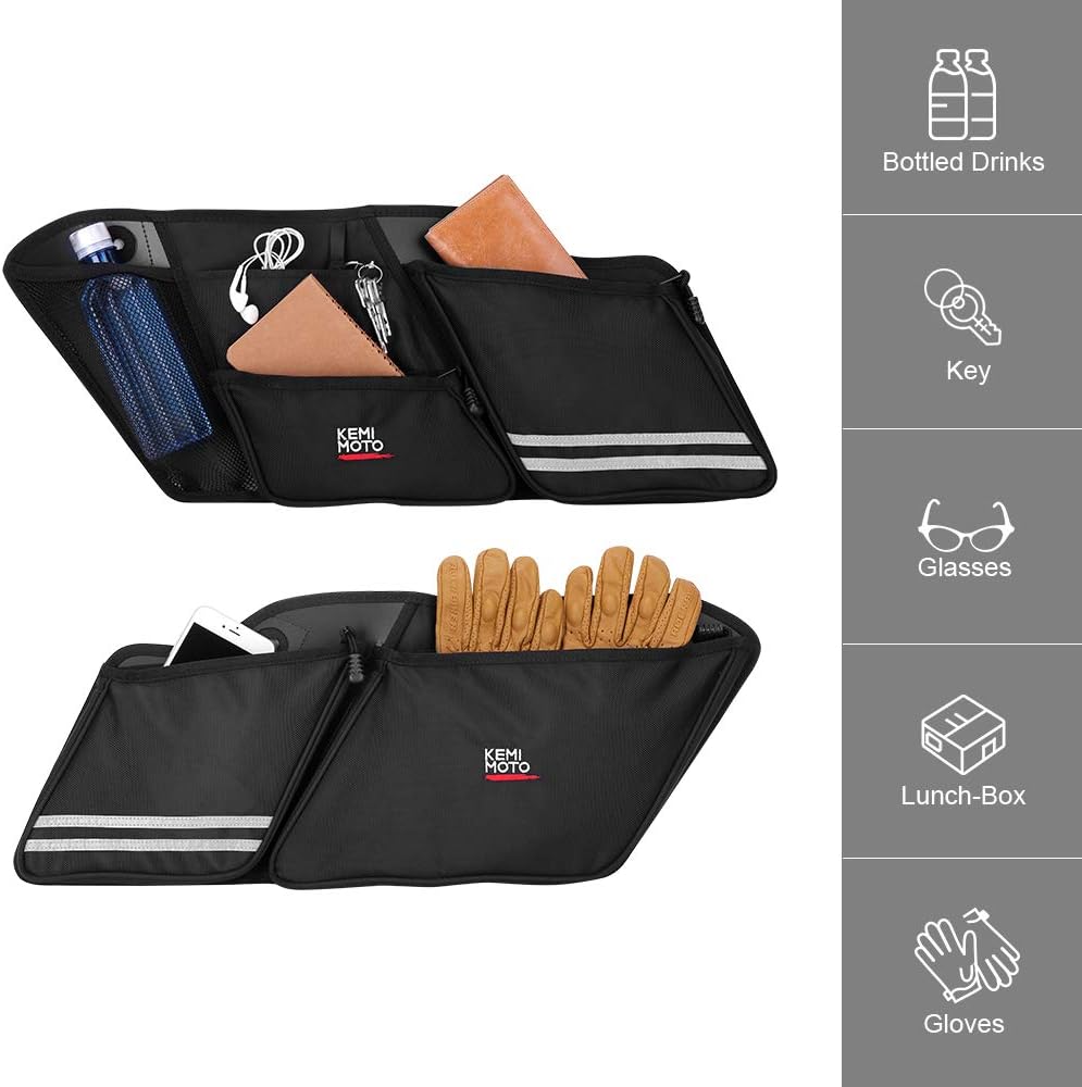KEMIMOTO Saddle Bags Organizers 2 Pack for 1993-2013 Road Glide Street Glide ...