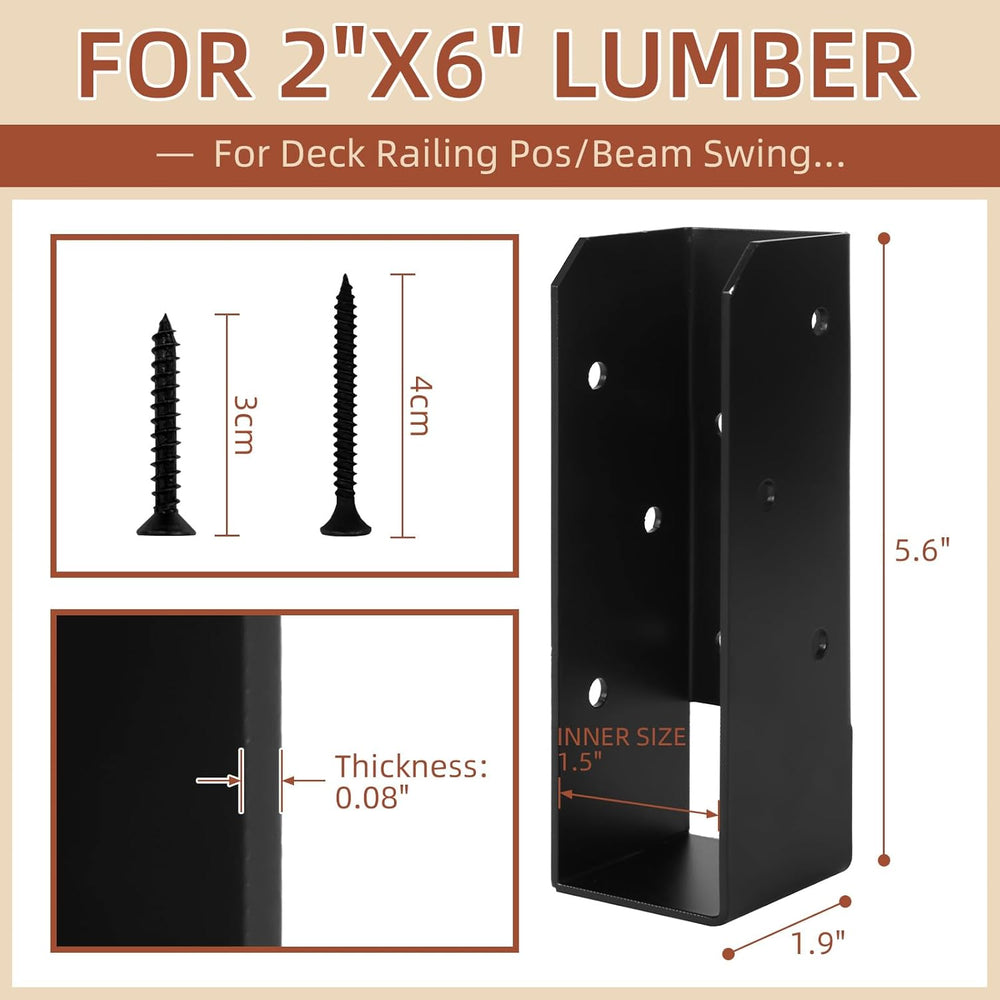 Concealed Joist Hangers, 2x6 Joist Hanger Mounting Joist Bracket with Screws ...