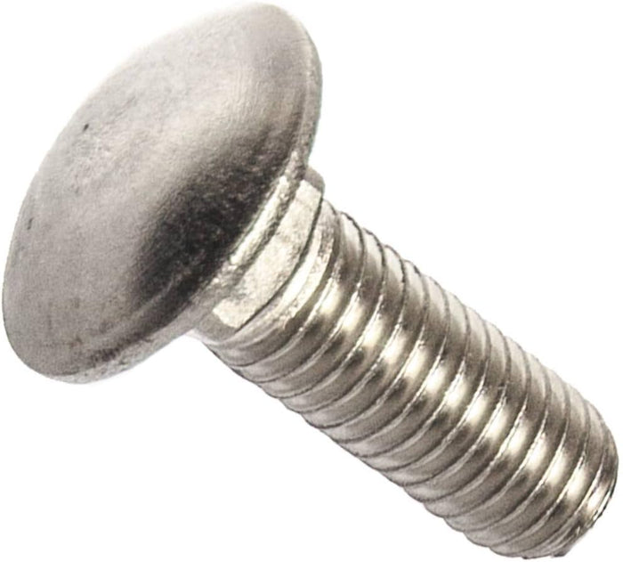 1/4-20 x 1-3/4" Carriage Bolts, Round Head, Square Neck, Stainless Steel 18-8, Full Thread, Plain Finish, Flat Point, Quantity 50 By Fastenere