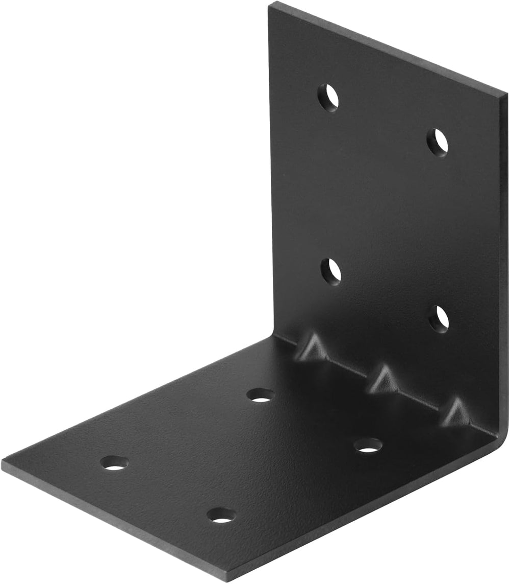 4 PCS Black L Bracket for Wood, Heavy Duty 1/8" Thick, 6"x6"x5...