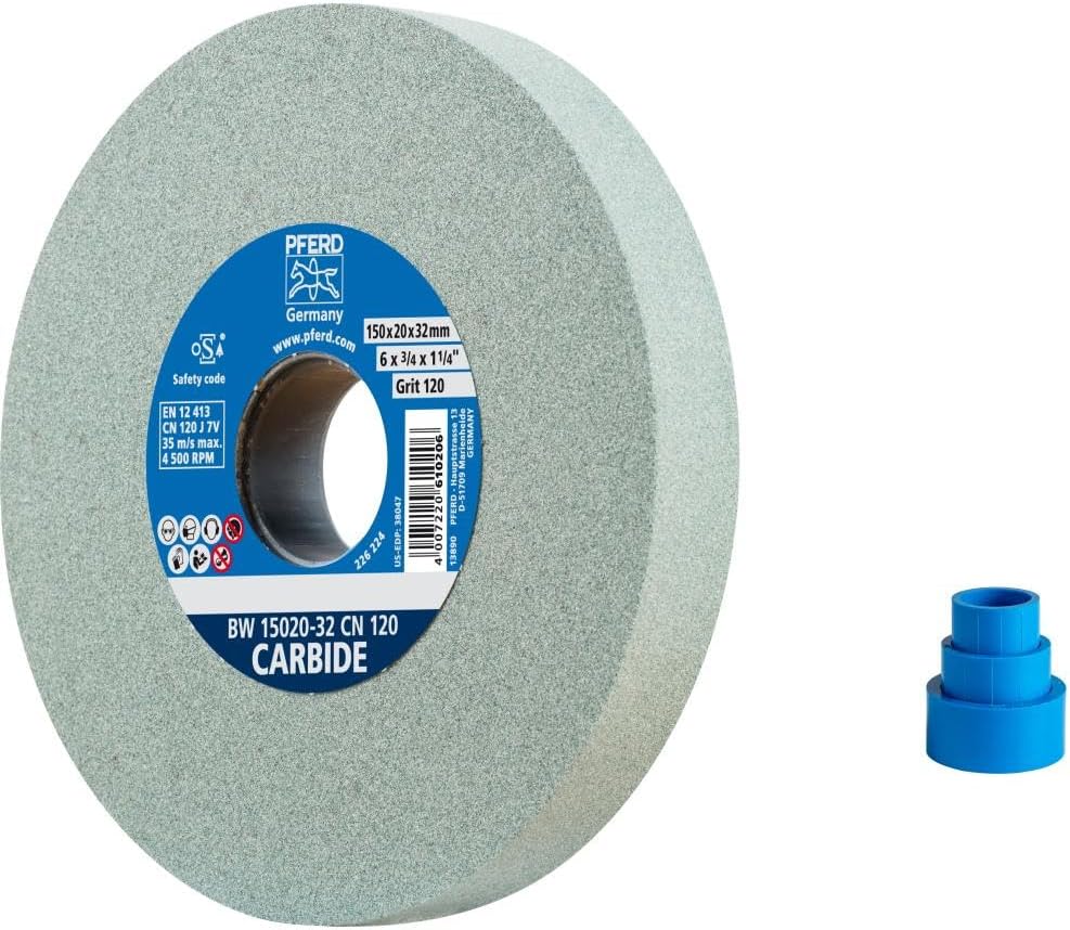 PFERD Vitrified Bench Grinding Wheel - Carbide, 6" Diameter, 3/4" T...