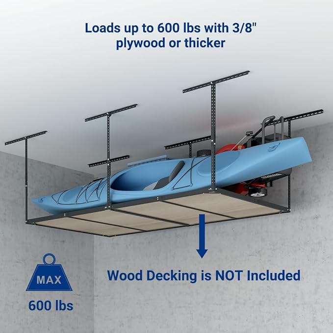 FLEXIMOUNTS 4x8 Overhead Garage Storage Rack without Decking, Storage