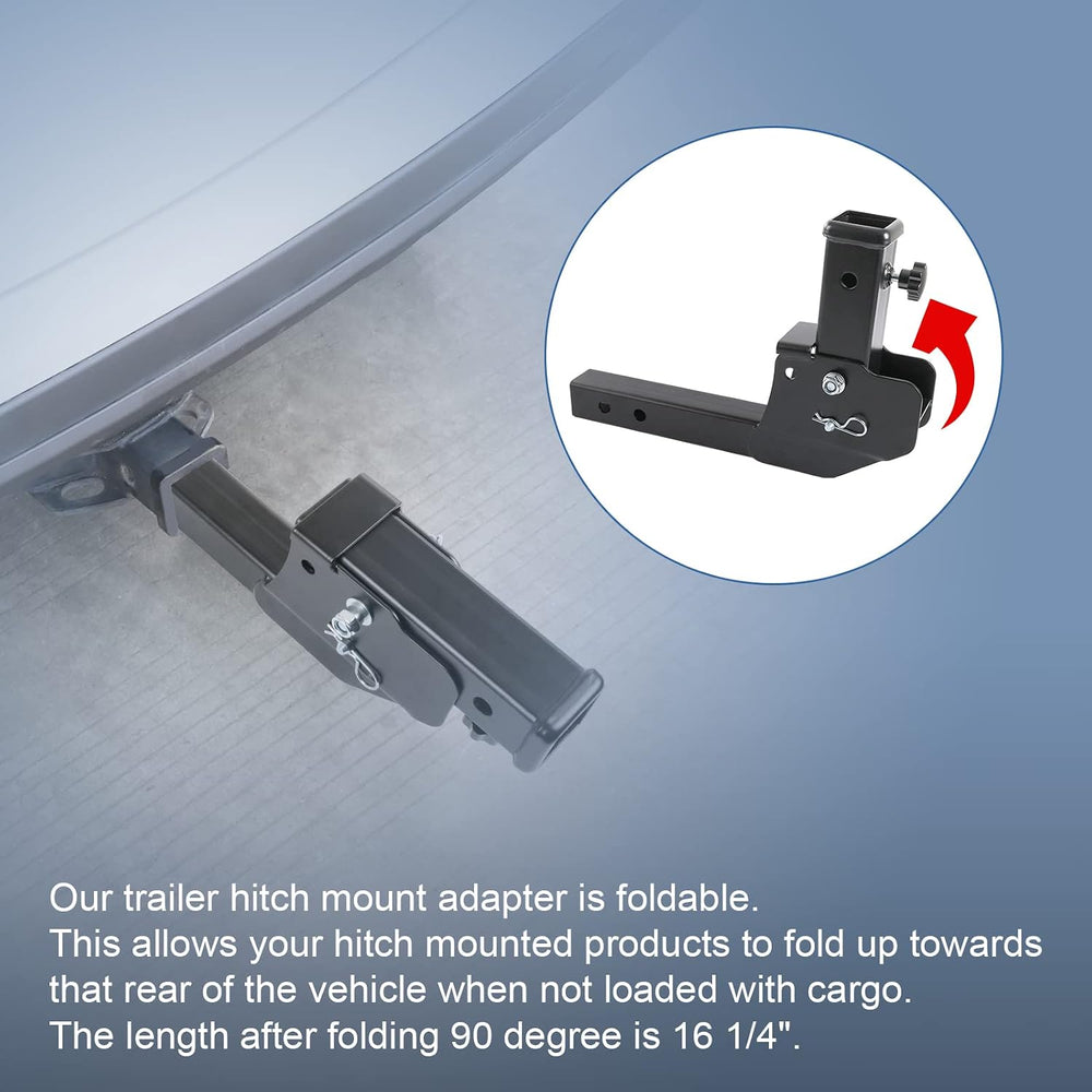 JDMSPEED Trailer Hitch Folding 2" Trailer Hitch 500LB Capacity Shank Mou...
