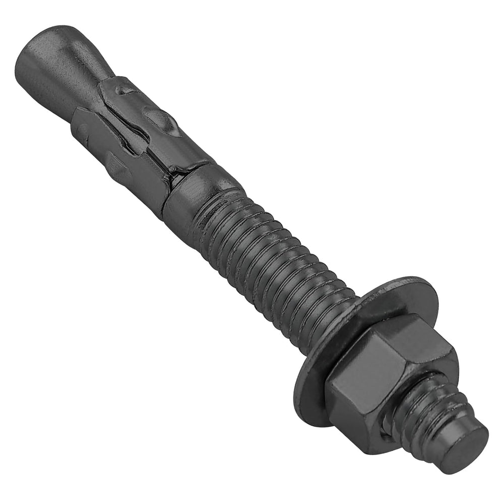 Wensilon 100Pcs 1/4x3 Inch Standard Fasteners for Heavy-Duty Black Wedge Anch...
