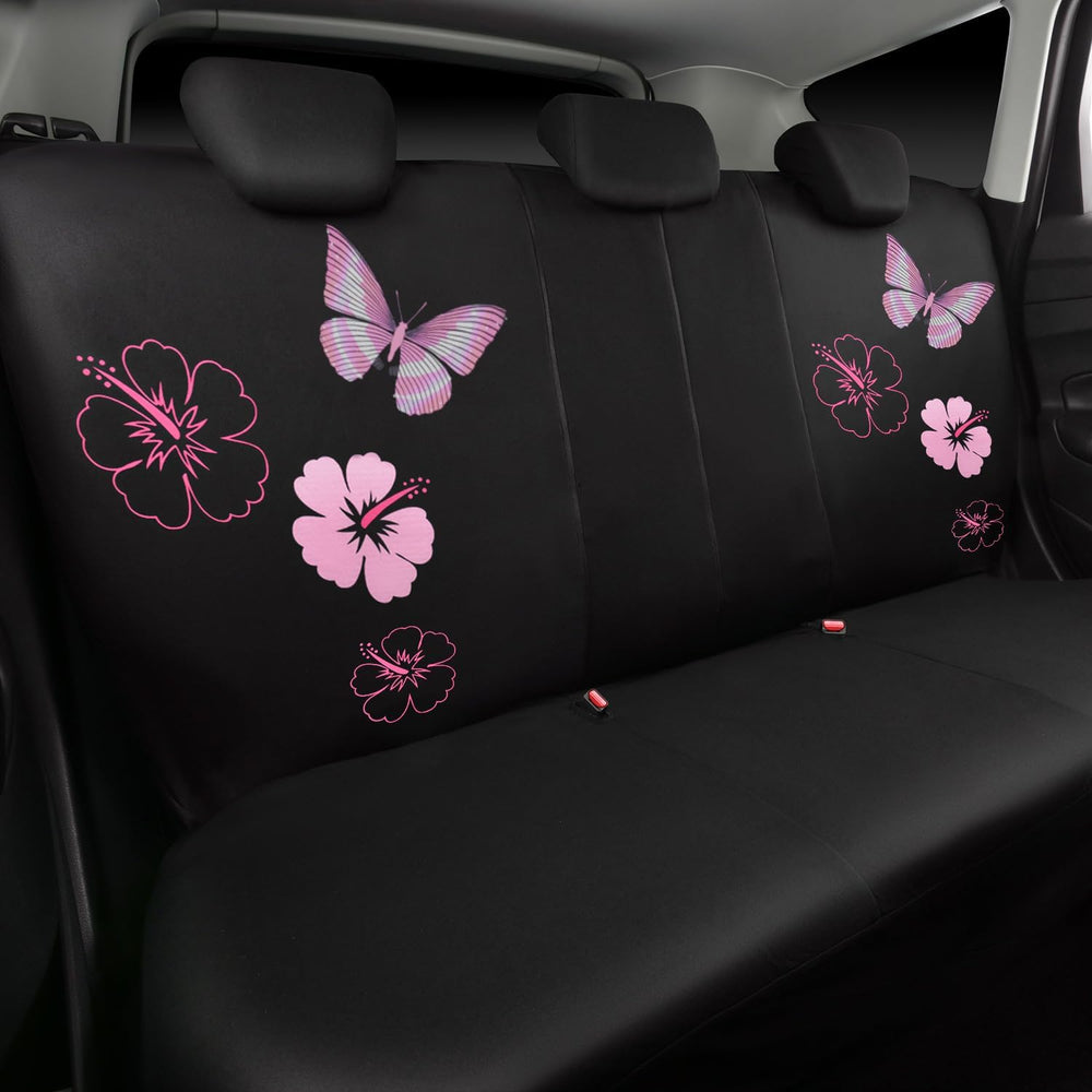 CAR PASS Universal Cloth Butterfly Car Seat Covers Full Set, Embroidered Flow...