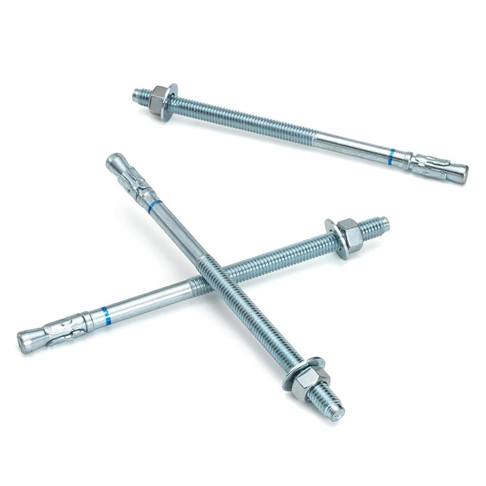 3/8" x 7" Concrete Anchors (50 Pack) 3/8 inch Wedge Anchors Bolts Zinc Plated