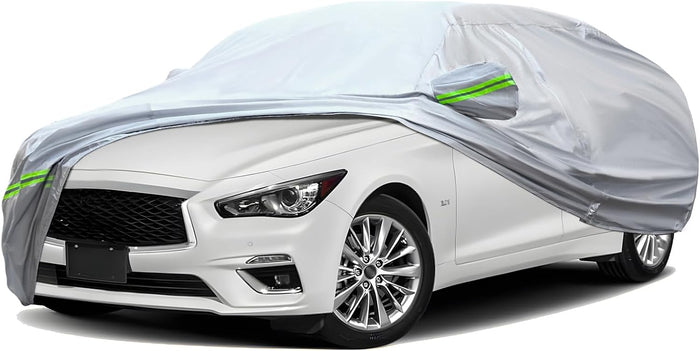 TUCAREST 6-Layers Premium Full Car Cover Hard Shell Zipper Design Waterproof