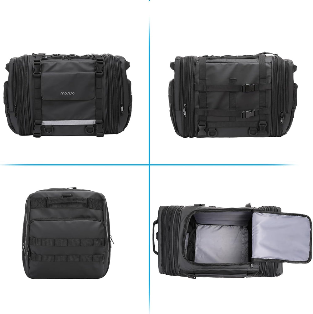 MOSISO Motorcycle Tail Bag with Expandable Capacity 32L-48L, Motorcycle Rear ...