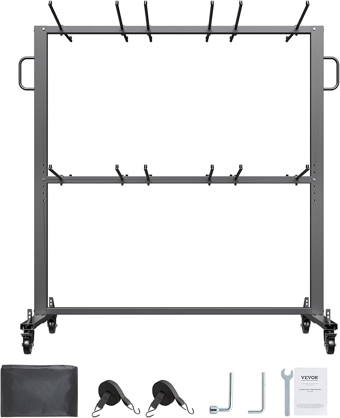 VEVOR Folding Chair Rack, 800 LBS Capacity, Heavy-Duty Chair Cart