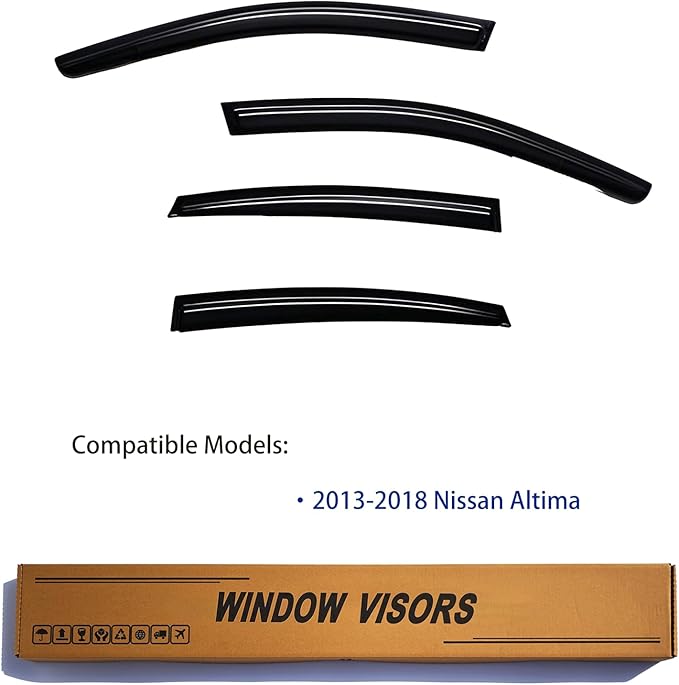 Window Visors Rain Guards fits 2013-2018 Altima, Out-Channel Window Wind