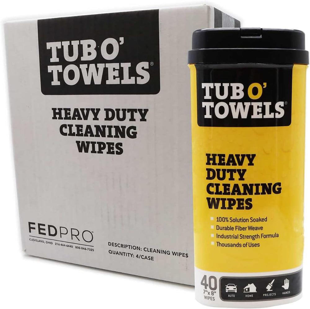 Tub O' Towels Heavy-Duty Multi-Surface Cleaning Wipes, Removes Grease, To...