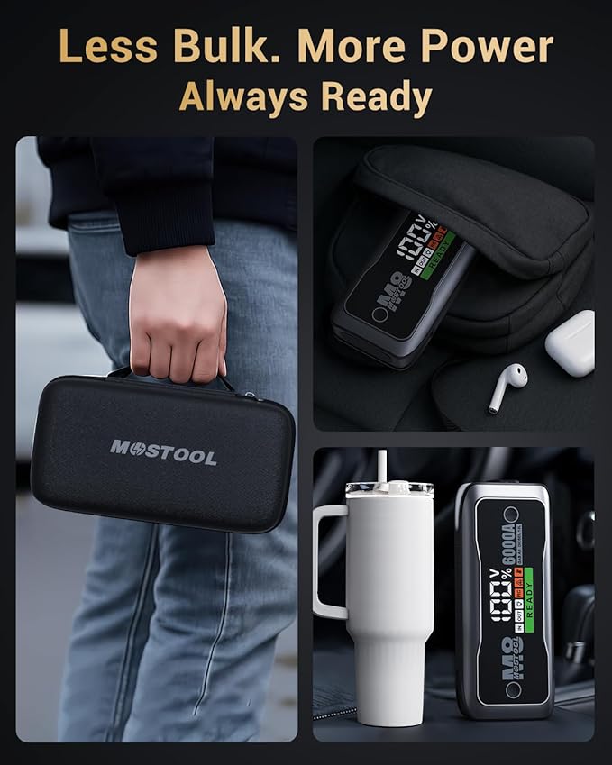 MOSTOOL M8 6000A Flagship Car Jump Starter, 12V Professional Battery Pack