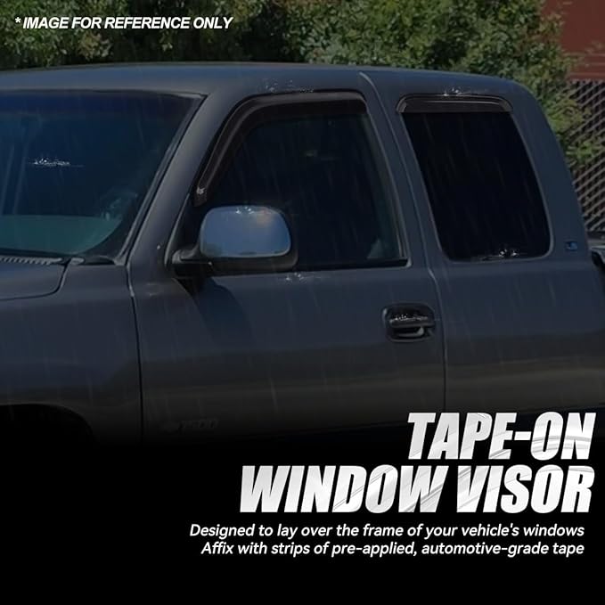 Auto Dynasty Set of 4 Carbon Fiber Pattern Window Visors Compatible