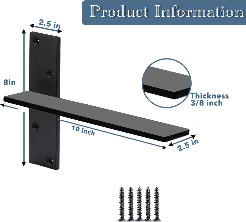 Free Hanging Countertop Support Bracket 10" Lx2.5 W 2 Pack Heavy Duty Hi...