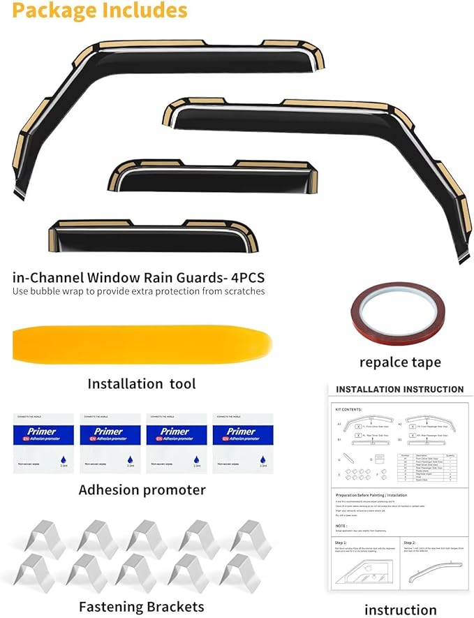 in-Channel Window Rain Guards Fit
