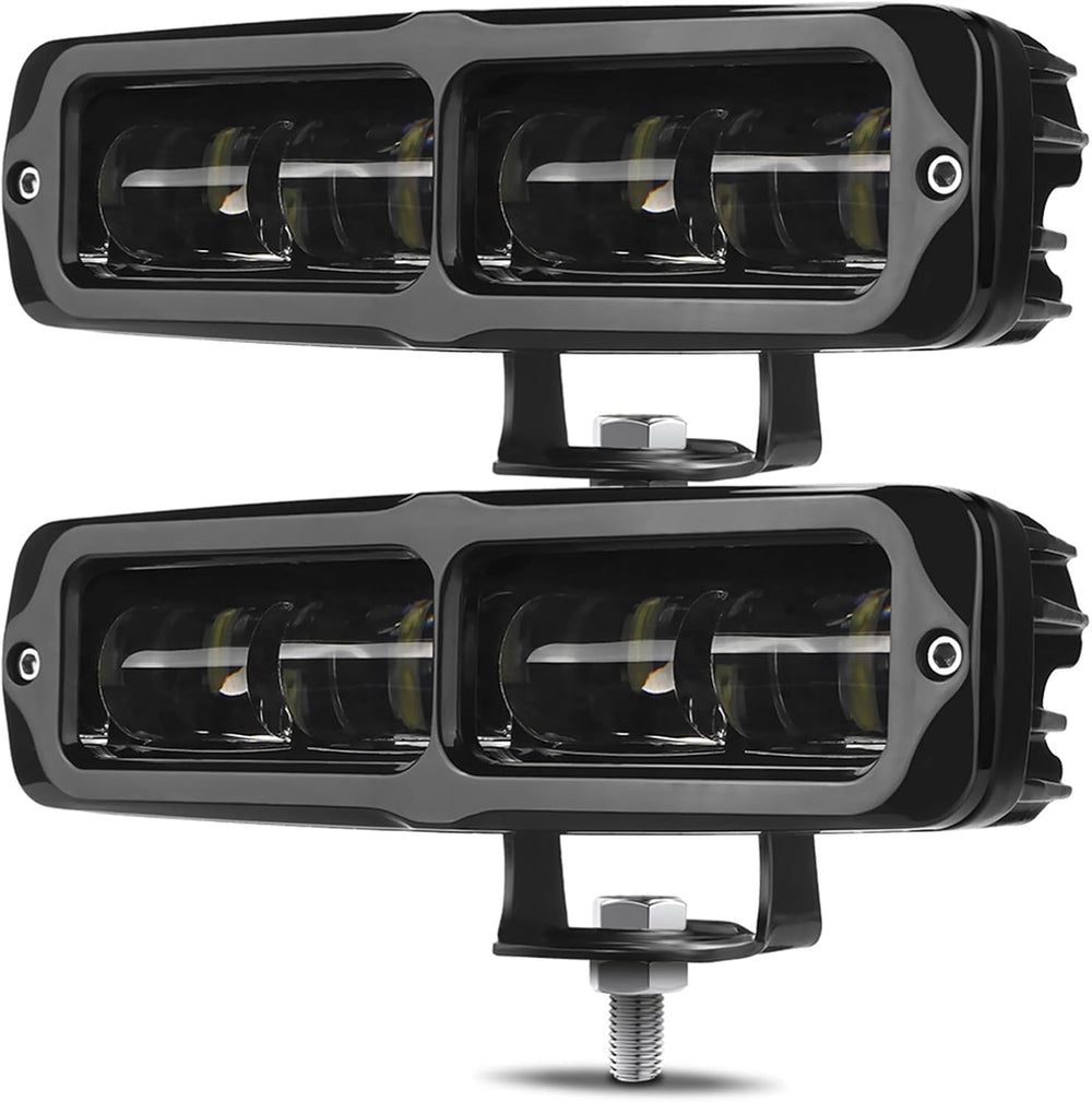 DERI 6 Inch LED Light Bar, 2PCS 6000LM Spot Slim Light Pod With Cutoff Line