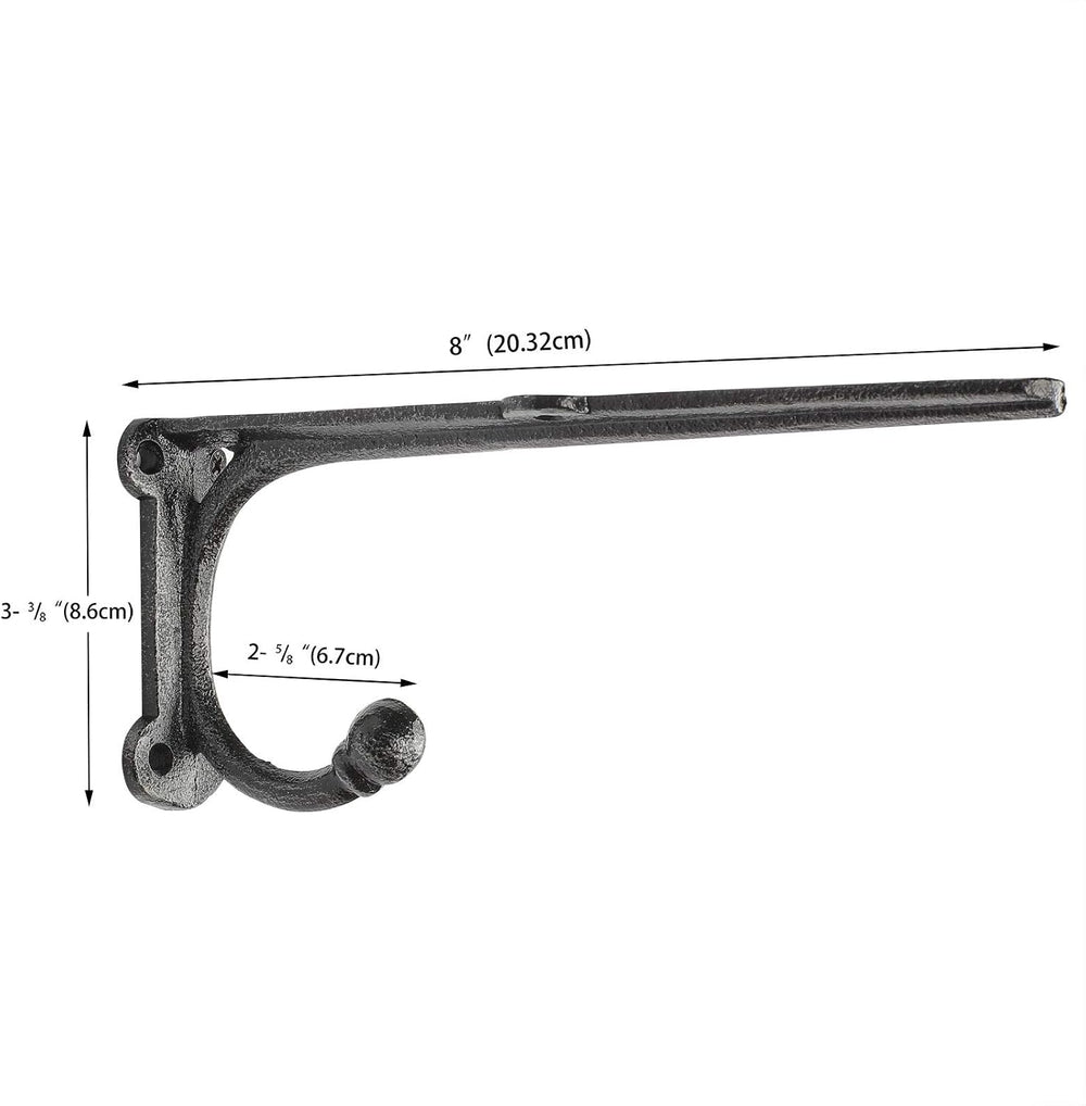 Rustic Floating Shelf Bracket 8 Inch, Cast Iron Shelf Brackets for Wall Shelv...