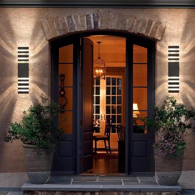 18inch LED Square Up & Down Wall Lights, 24W Outdoor Wall Light 4000K Day...