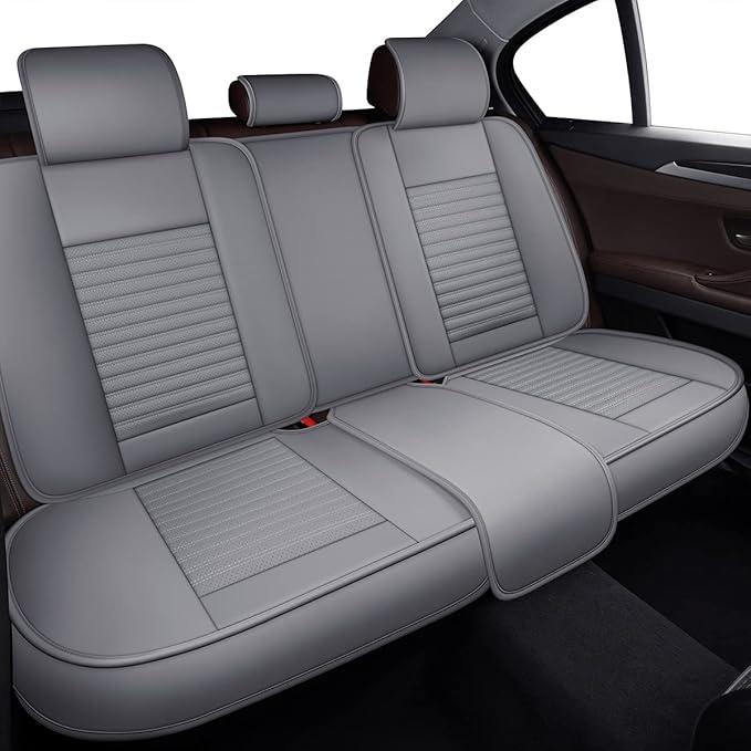 LINGVIDO Car Seat Covers, Breathable and Waterproof Faux Leather Automotive