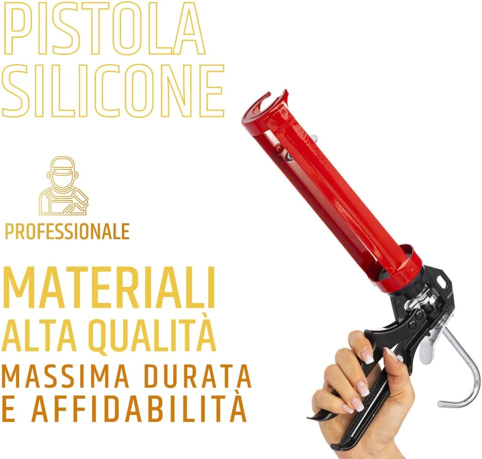 2000 | Professional Silicone Gun, Aluminium Handle with Plastic Holder, Seala...