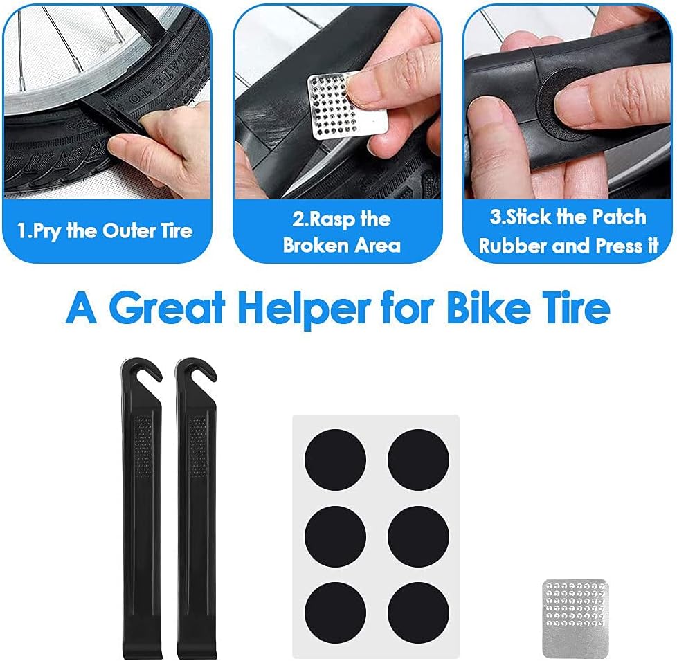 WOTOW Bike Tyre Repair Kits, Waterproof Bicycle Saddle Bag & 120 Psi Mini...