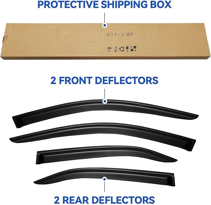 Window Visors Rain Guards for 2007 2008 2009 2010 2011 Toyota Camry,