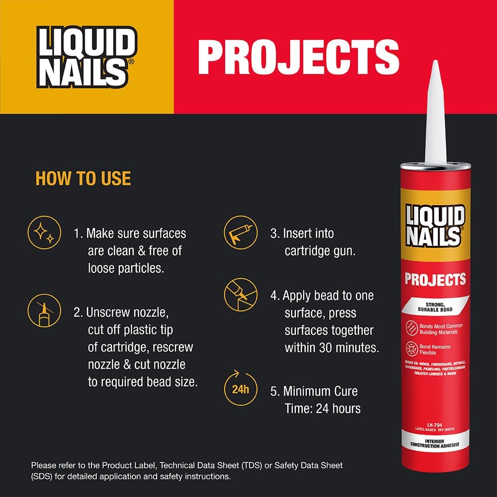 Liquid Nails Interior Projects 10 oz Off-White Latex-Based Construction Adhes...