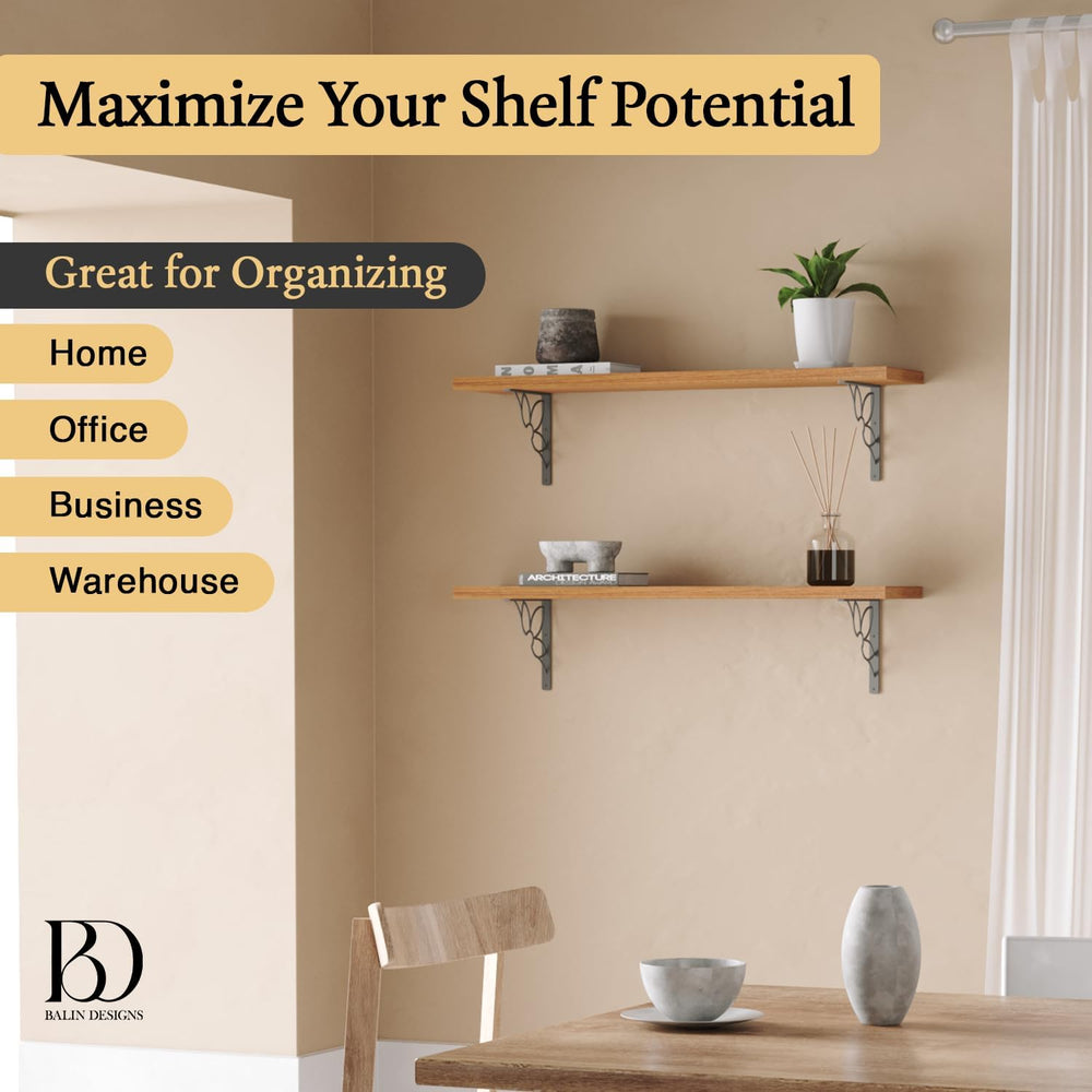 L Brackets for Shelves By Balin Designs for 8 inch -10 Flower Style Shelves –...