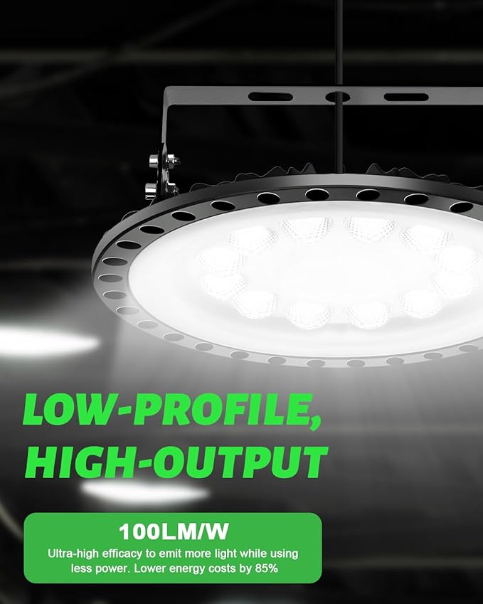 Viugreum High Bay LED Shop Lights, 200W UFO LED High Bay Light 20, 000LM 120V...