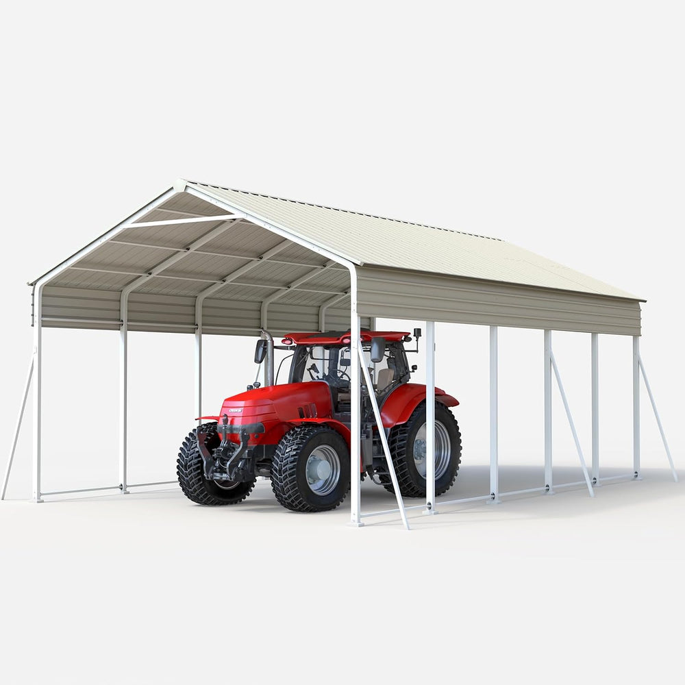 Quictent 13x26 FT Heavy Duty Metal Carport, Reinforced Steel Shelter