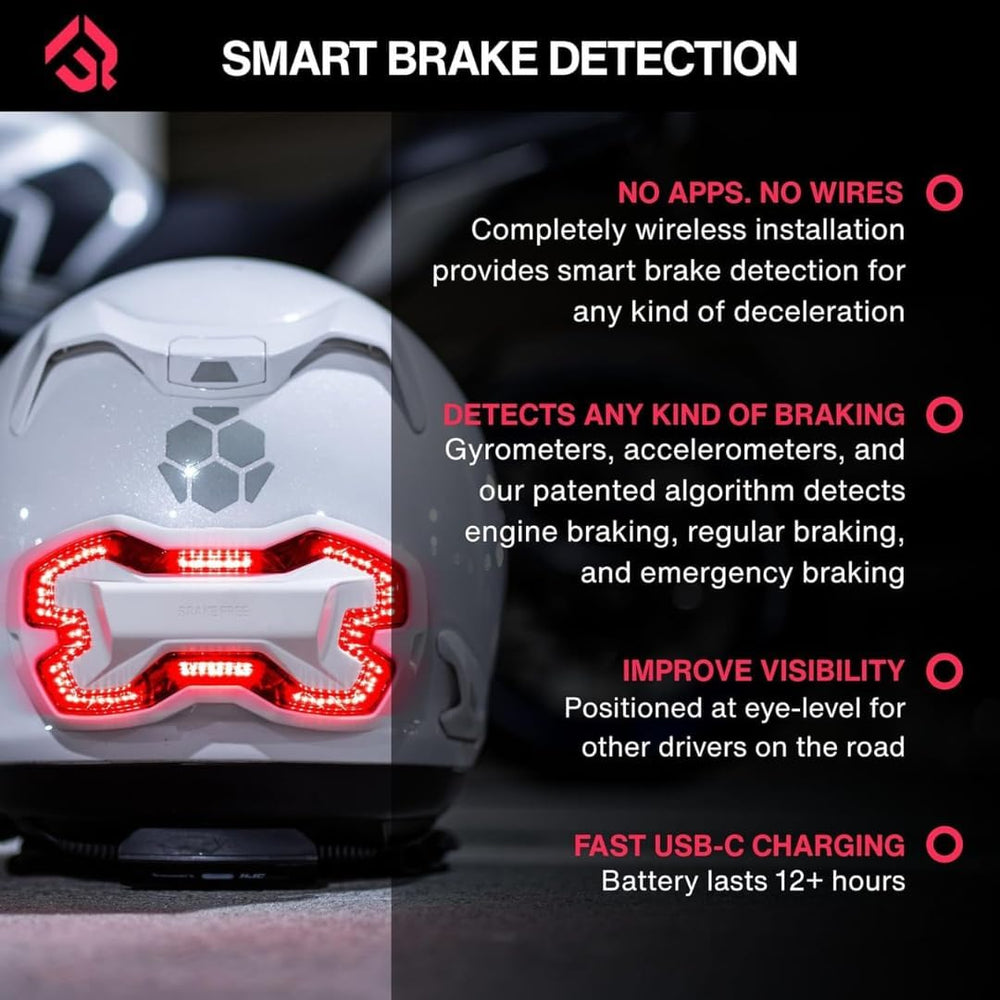 Brake Free Helmet Light - Smart Wireless Motorcycle Lights- Weatherproof LED ...
