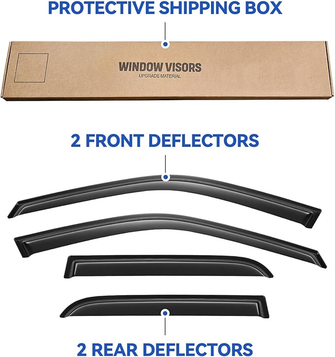 Window Visors Rain Guards for 2002 2003 2004 2005 2006 Honda CRV, Out-Channel