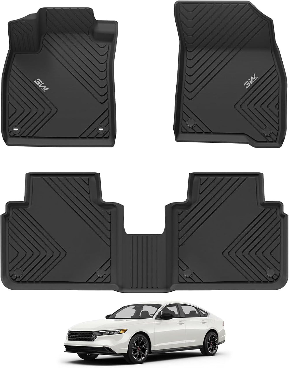 3W Floor Mats Fit for Honda Accord 2023 2024 2025 All Weather Heavy Duty Custom