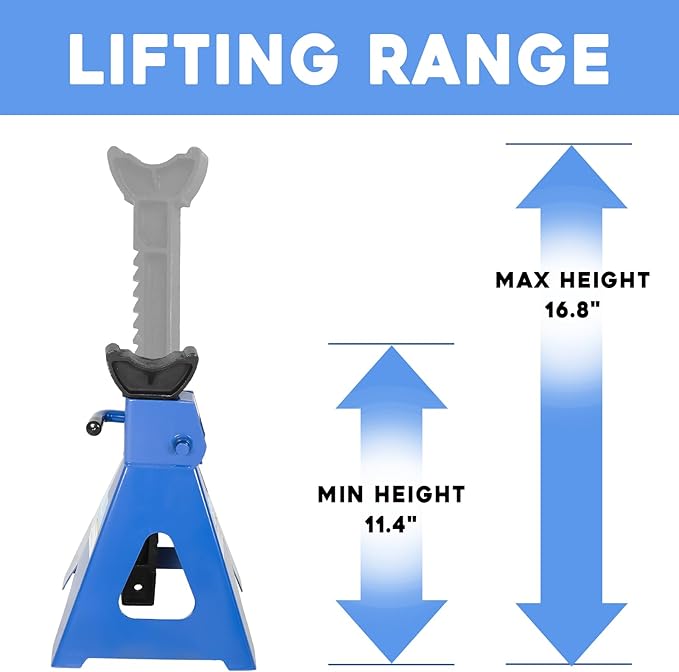 3 Ton Automotive Jack Stands, Heavy Duty Steel Car Lifting Stand