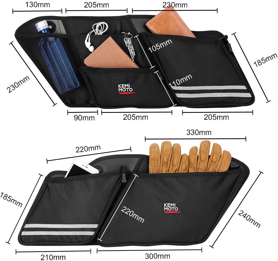 KEMIMOTO Saddle Bags Organizers 2 Pack for 1993-2013 Road Glide Street Glide ...