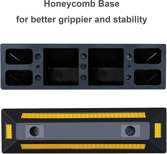 2 Pack Rubber Parking Guide Blocks Heavy Duty Wheel Stop Stoppers