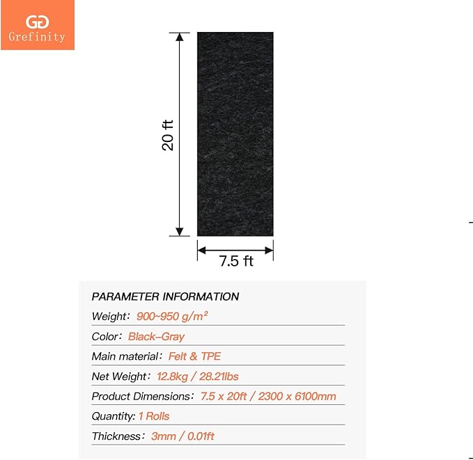 7.5'x 20' Garage Floor Mat & Oil Spill Mat, Heavy Duty Under Car Mat