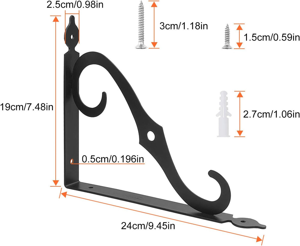 Acrux7 12 Pack Decorative Shelf Brackets - 10 inch Wall Mounted Floating Shel...