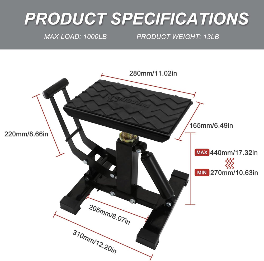 POLARBEAR Dirt Bike Stand Adjustable Jack Stand 1200Lbs Capacity Engine Stand...