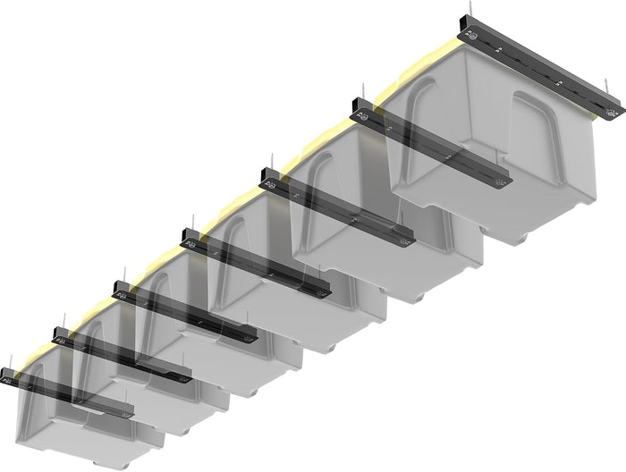 TORACK Garage Ceiling Bin Storage Rack, Overhead Tote Storage Rails