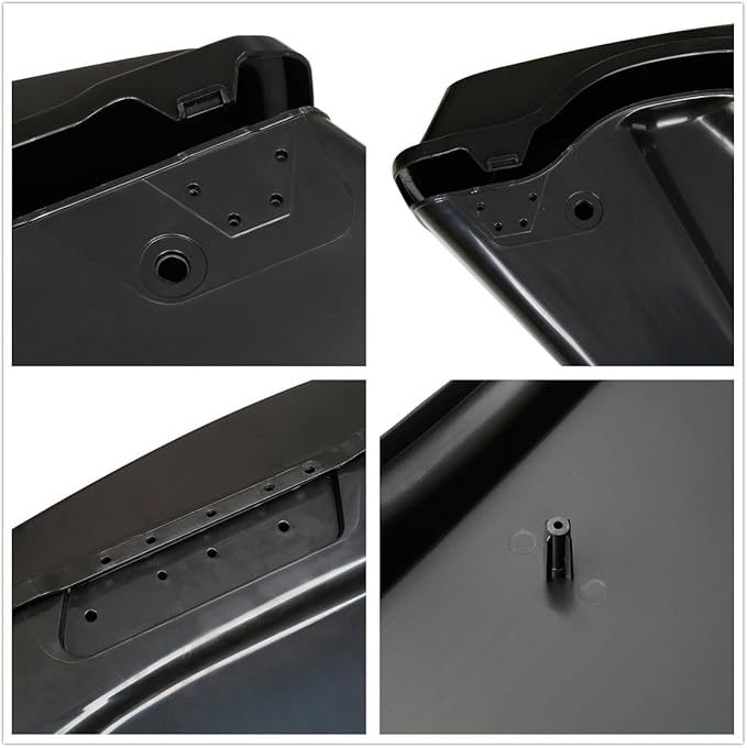 XFMT Unpainted 5" Stretched Extended Hard Saddlebags Dual Exhaust Compat...